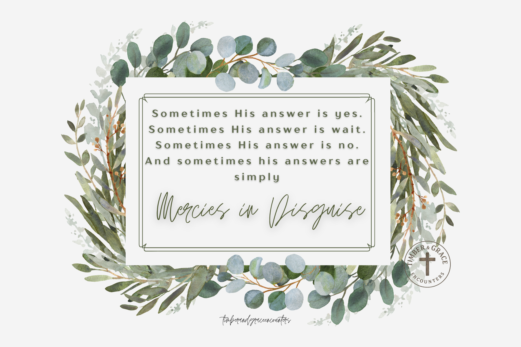 Mercies in Disguise Encouragement